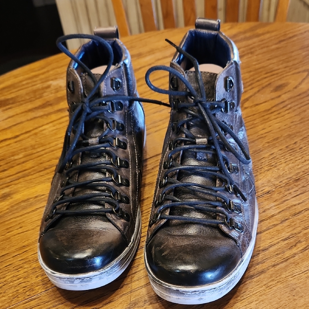 Bed Stu Black and Brown High-Top Sneakers